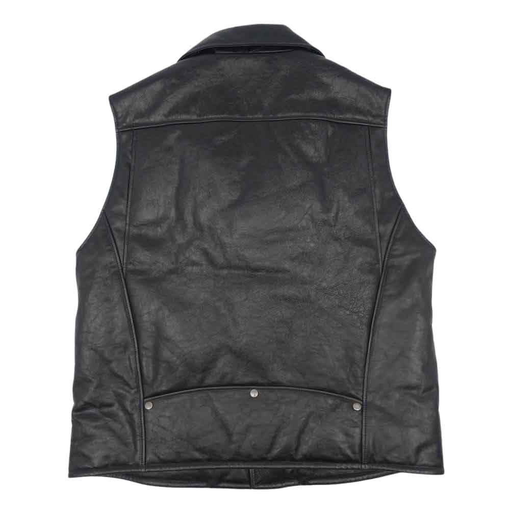 VISVIM ビズビム 21SS 0121105014002 STRABLER VEST IT IT VEG.C カウレザー ダブルライダース ベスト ブラック系 4【極上美品】【中古】