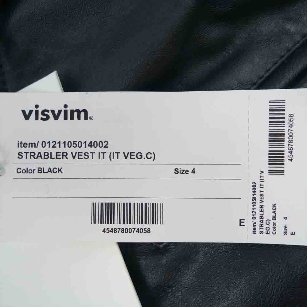 VISVIM ビズビム 21SS 0121105014002 STRABLER VEST IT IT VEG.C カウレザー ダブルライダース ベスト ブラック系 4【極上美品】【中古】