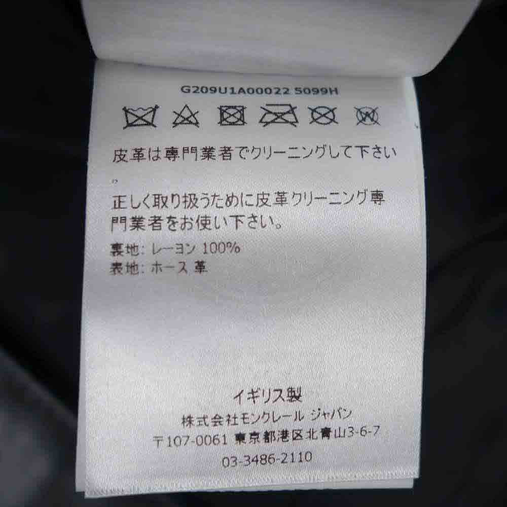 MONCLER モンクレール Lewis Leathers ルイスレザー Fragment Hiroshi Fujiwara フラグメント 21AW DWAYNE CYCLONE ドウェイン サイクロン ホースハイド ダブルライダース ブラック系 42【新古品】【未使用】【中古】