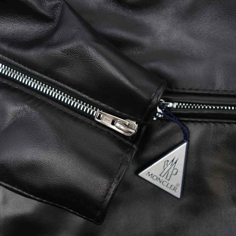 MONCLER モンクレール Lewis Leathers ルイスレザー Fragment Hiroshi Fujiwara フラグメント 21AW DWAYNE CYCLONE ドウェイン サイクロン ホースハイド ダブルライダース ブラック系 42【新古品】【未使用】【中古】