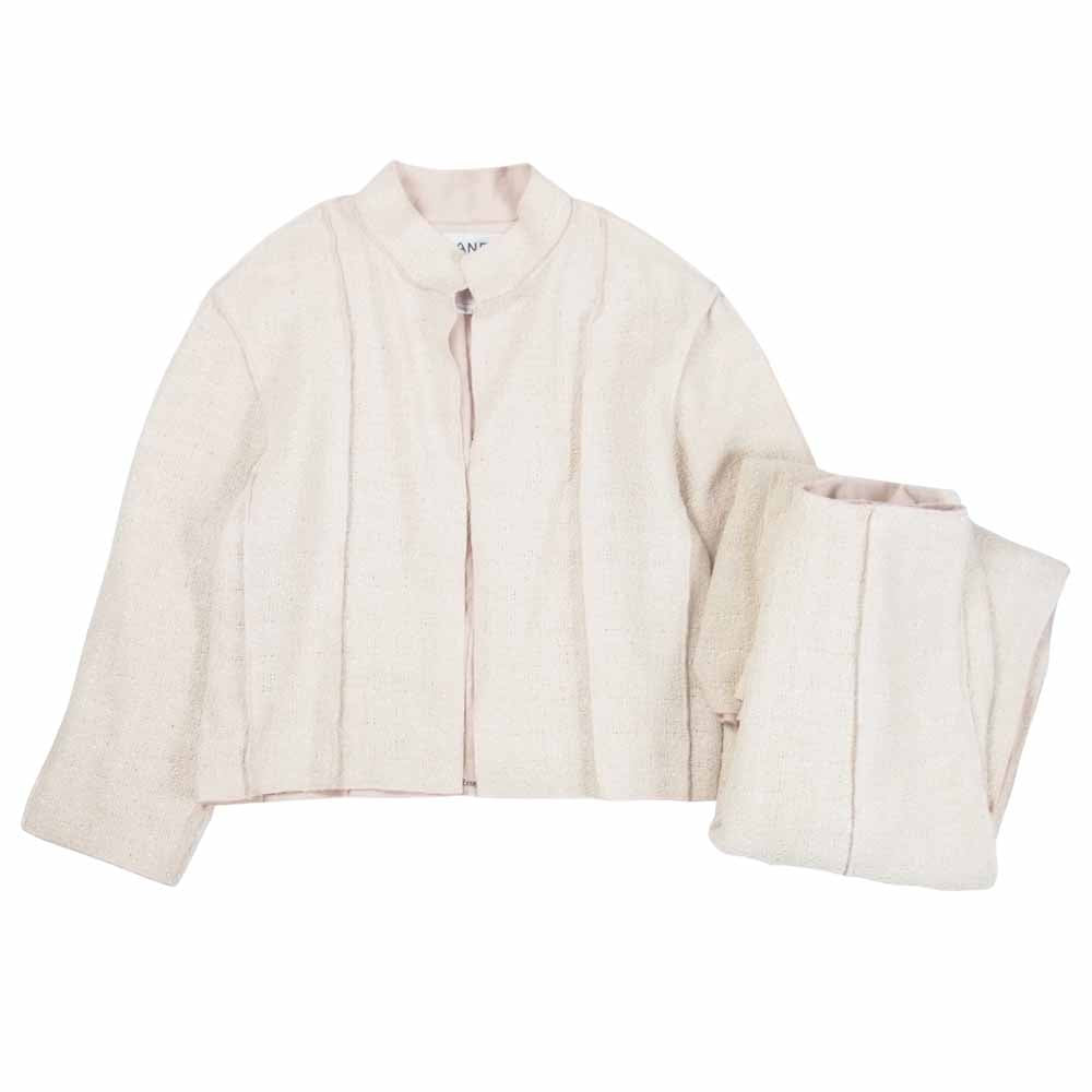 CHANEL シャネル P13219W02504 国内正規品 99P 仏製 ツイード CC刺繍 チェーン セットアップ ライトピンク系 38【中古】