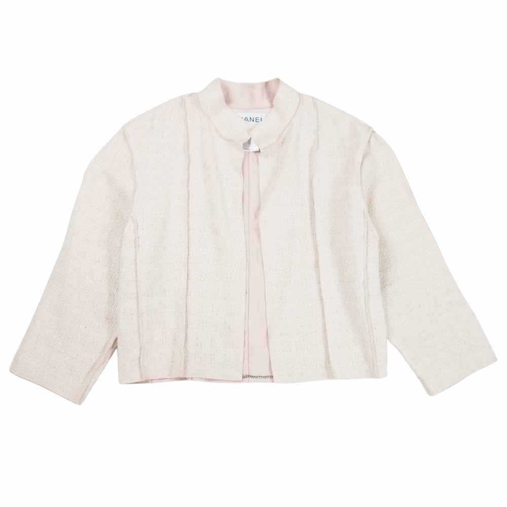 CHANEL シャネル P13219W02504 国内正規品 99P 仏製 ツイード CC刺繍 チェーン セットアップ ライトピンク系 38【中古】