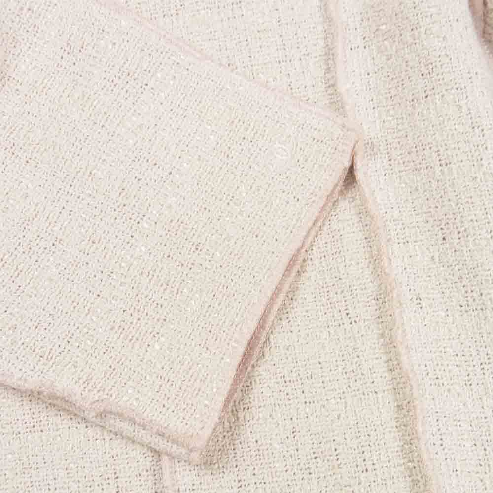 CHANEL シャネル P13219W02504 国内正規品 99P 仏製 ツイード CC刺繍 チェーン セットアップ ライトピンク系 38【中古】