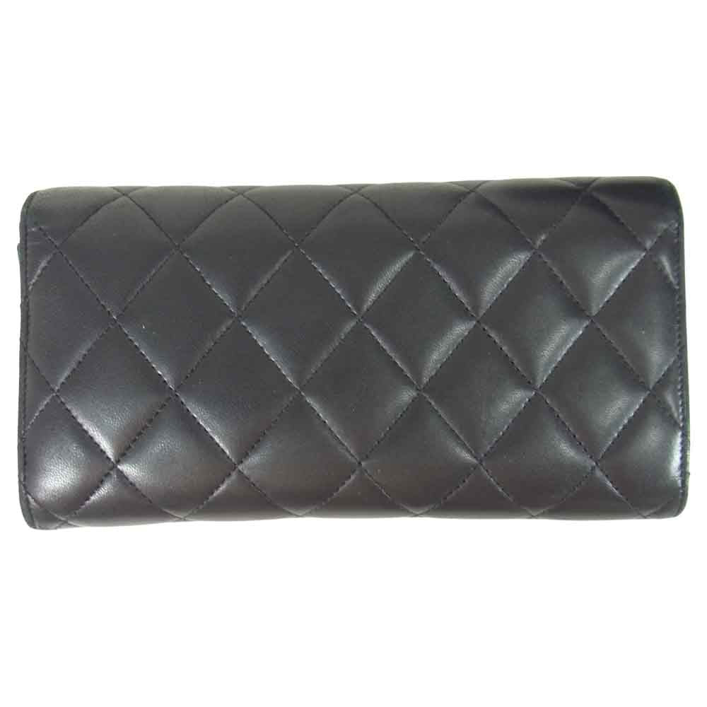 CHANEL シャネル AP0241 マトラッセ ココマーク キルティング 長財布 ブラック系【中古】