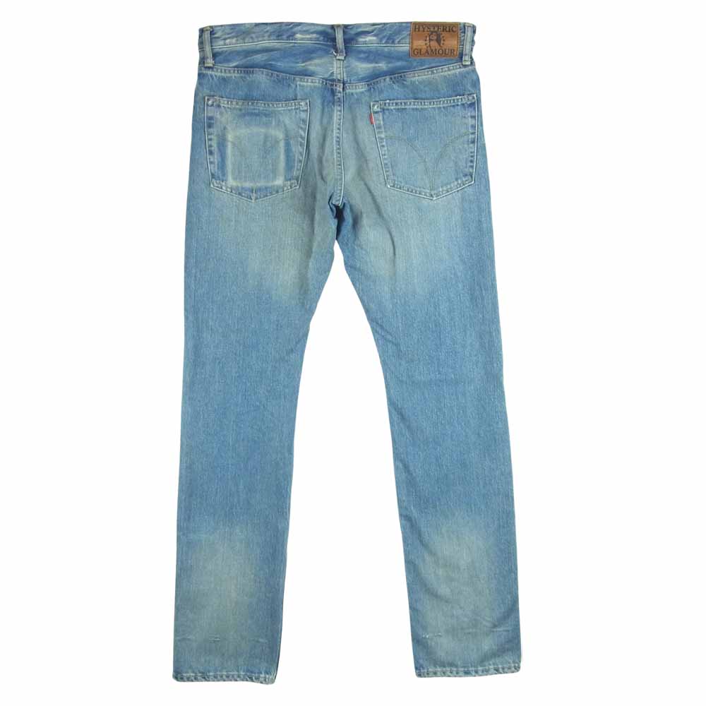 HYSTERIC GLAMOUR ヒステリックグラマー 19SS 02191AP20 RW CLASH加工 デニム ストレート パンツ インディゴブルー系 34inch【中古】