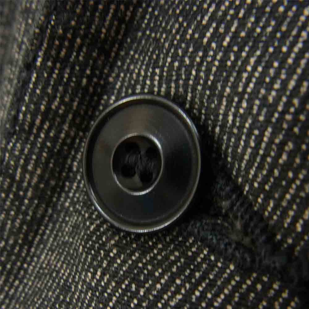 The REAL McCOY'S ザリアルマッコイズ DOUBLE DIAMOND ダブルダイヤモンド 抜染プリント ストライプ サックコート ワーク ブラック系 40【美品】【中古】