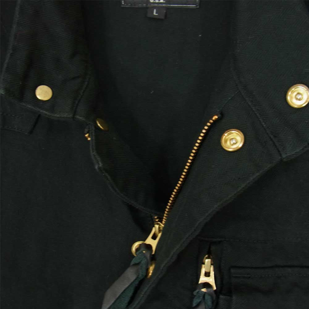 LANGLITZ LEATHERS ラングリッツレザーズ 日本製 B.D Riding Vest 13oz ブラックデニム ライディング ブラック系 L【中古】
