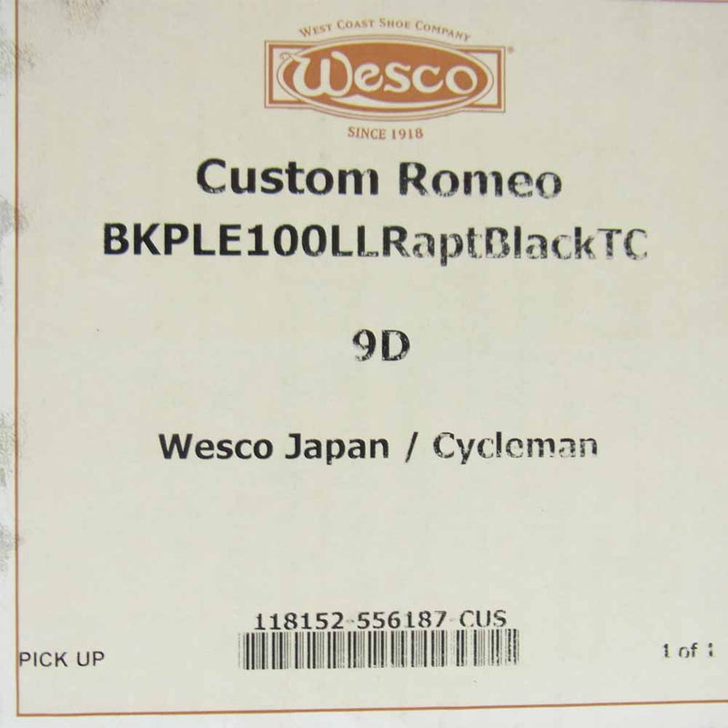 WESCO ウエスコ Custom Romeo カスタム ロメオ ブラック系 9D【中古】