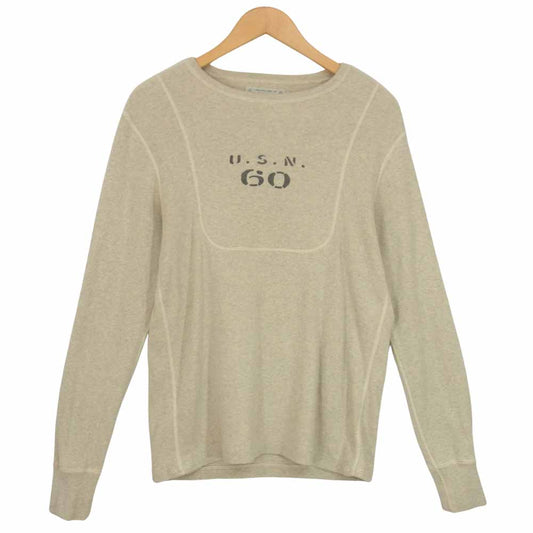 The REAL McCOY'S ザリアルマッコイズ USN WINTER N-1 アンダーシャツ U.S.N.60 L/S Tシャツ オフホワイト系 L【美品】【中古】
