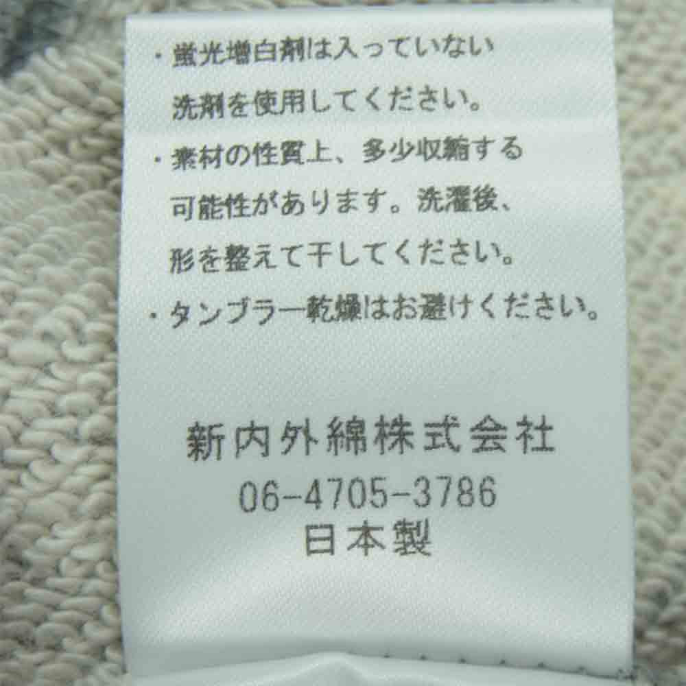 モクティー JS130 コットン 前V クルーネック スウェット トレーナー 日本製 グレー系 M【中古】