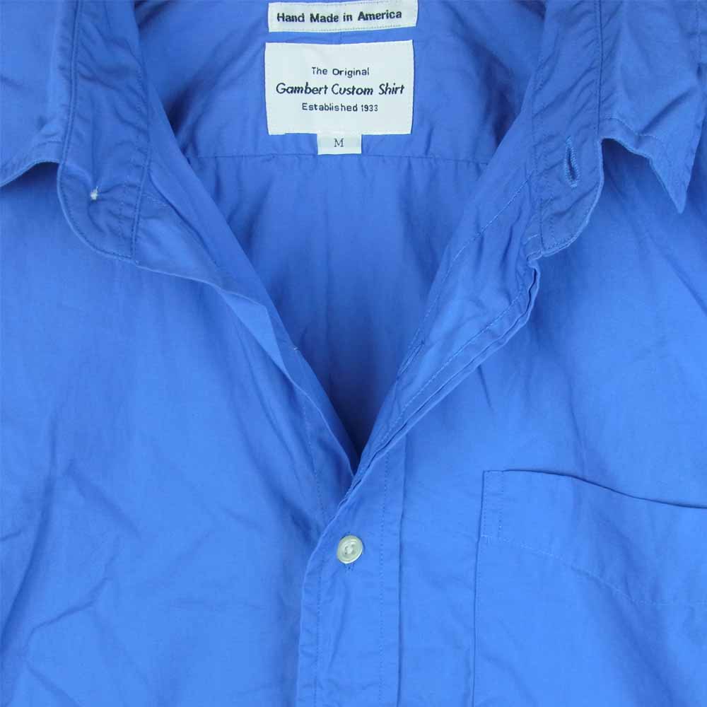 ユニバーサルプロダクツ GAMBERT CUSTOM SHIRT ギャンバードカスタムシャツ 別注 コットン 長袖 シャツ アメリカ製 ブルー系 M【中古】