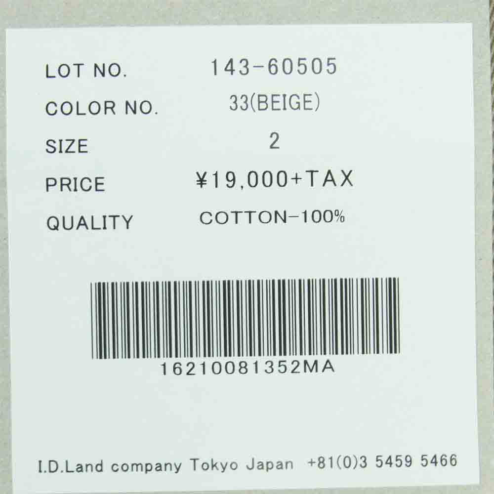 ユニバーサルプロダクツ 143-60505 ORIGINAL TAPERED CHINO TROUSERS テーパード チノ トラウザー パンツ ベージュ系 2【新古品】【未使用】【中古】