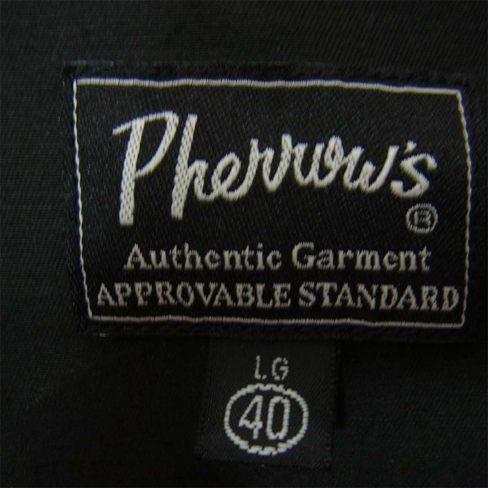 Pherrow's フェローズ PTHJ1 HUNTING JACKET TWILL ハンティングジャケット コットン リネンツイル ワーク ブラック系 40【中古】