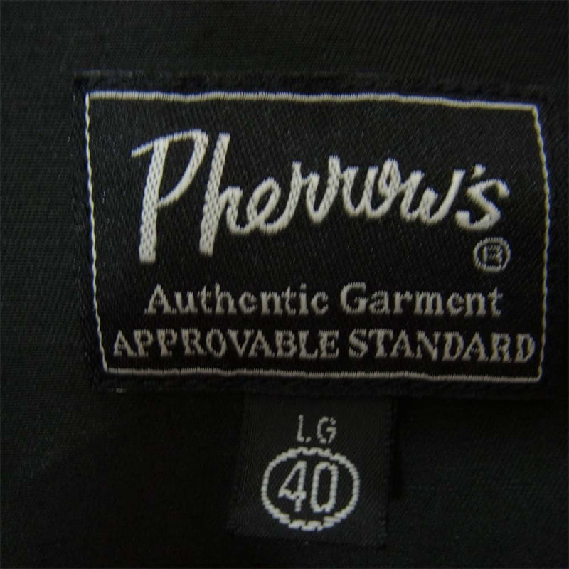 Pherrow's フェローズ PTHJ1 HUNTING JACKET TWILL ハンティングジャケット コットン リネンツイル ワーク ブラック系 40【中古】