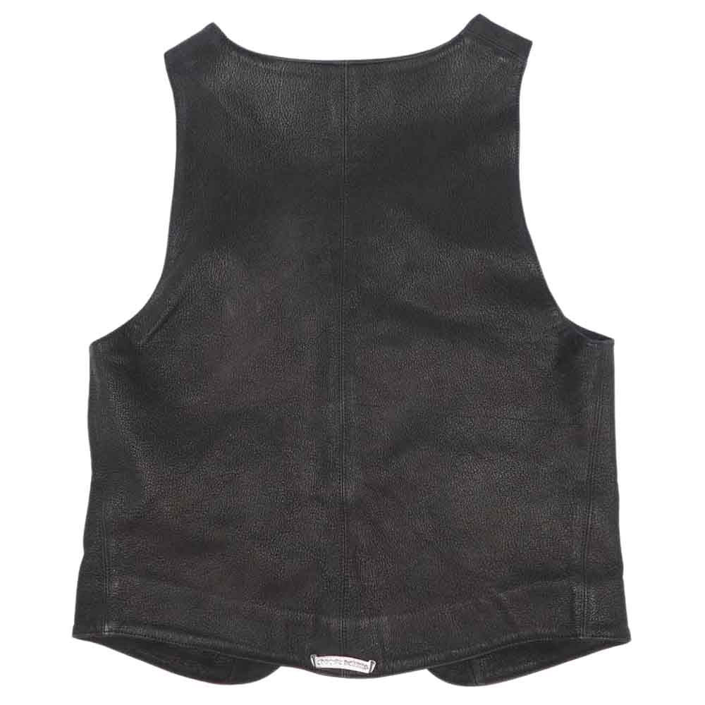 CHROME HEARTS クロムハーツ（原本有） CLASSIC 2B DSTRY デストロイ レザー ベスト ブラック系 S【中古】