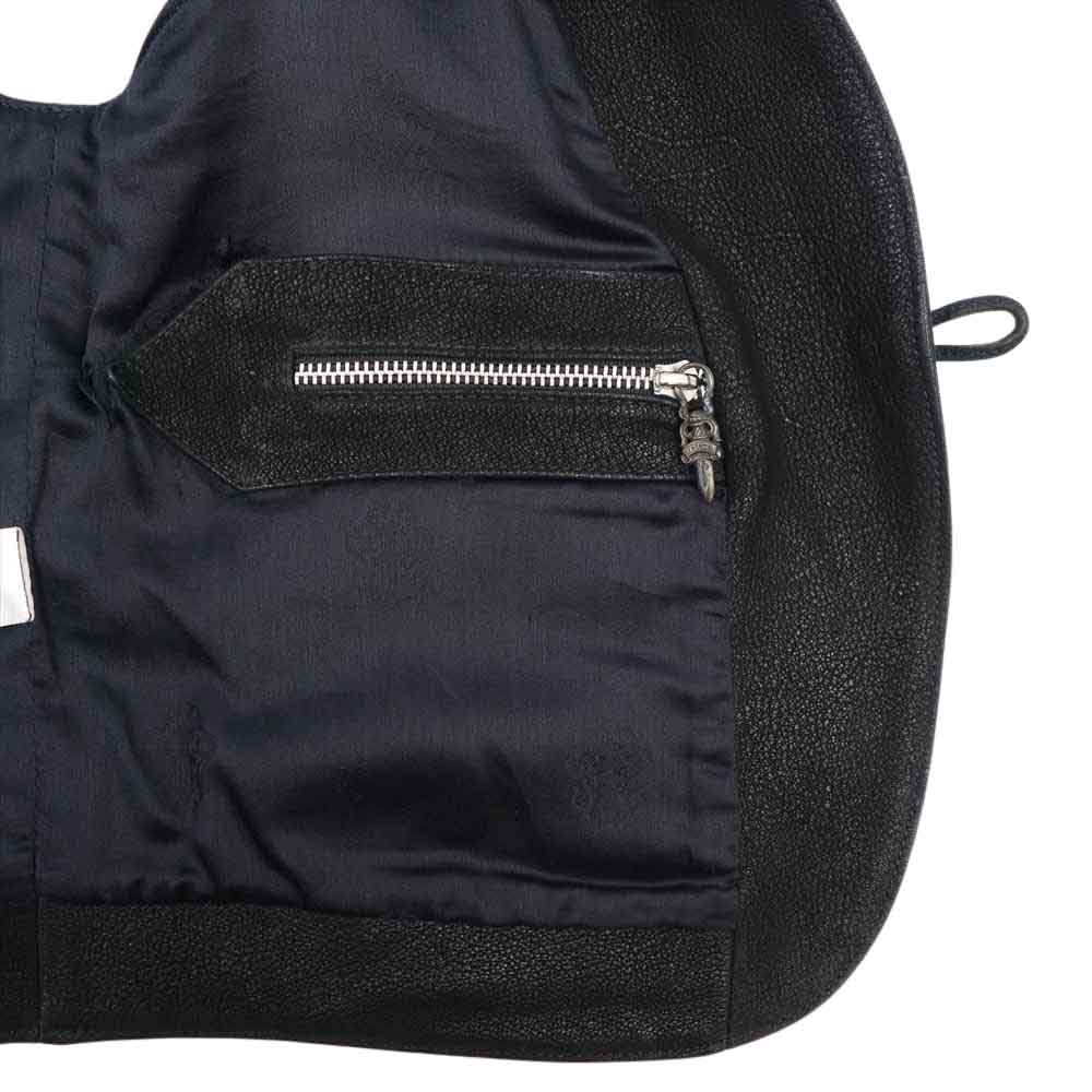 CHROME HEARTS クロムハーツ（原本有） CLASSIC 2B DSTRY デストロイ レザー ベスト ブラック系 S【中古】