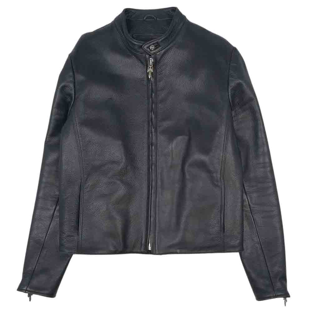 CHROME HEARTS クロムハーツ（原本有） RACING2 レーシング2 ダガージップ シングル ライダース ジャケット  ブラック系 XS【中古】