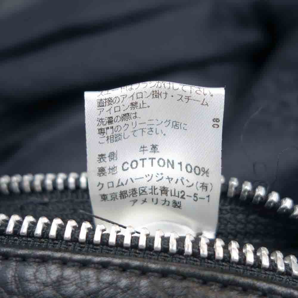 CHROME HEARTS クロムハーツ（原本有） RACING2 レーシング2 ダガージップ シングル ライダース ジャケット  ブラック系 XS【中古】