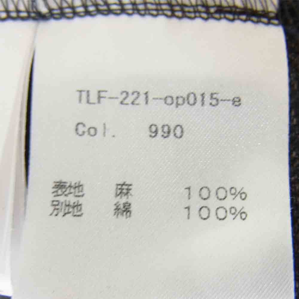 ザラストフラワーオブジアフタヌーン 21SS TLF-221-op015-e 小夜更く STRING SLEEVE DRESS 墨汁コーティング加工 リネン ワンピース ドレス ブラック系 サイズ表記無【美品】【中古】