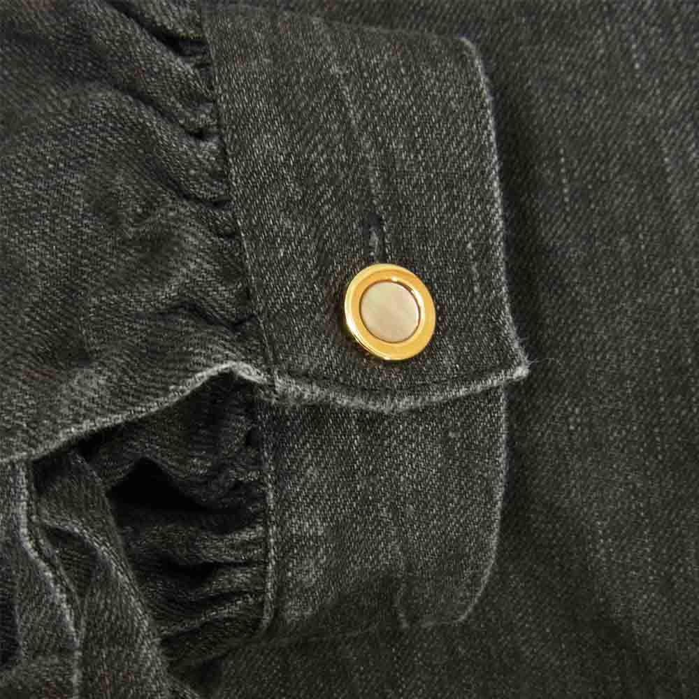 ザラストフラワーオブジアフタヌーン 21SS TLF-221-op015-e 小夜更く STRING SLEEVE DRESS 墨汁コーティング加工 リネン ワンピース ドレス ブラック系 サイズ表記無【美品】【中古】