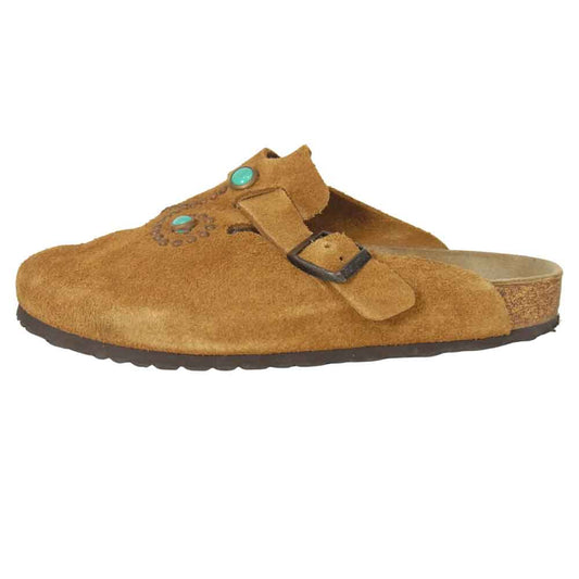 HTC エイチティーシー ×BIRKENSTOCK ビルケンシュトック BONSTON ボストン ターコイズ スタッズ サンダル ブラウン系 43【中古】