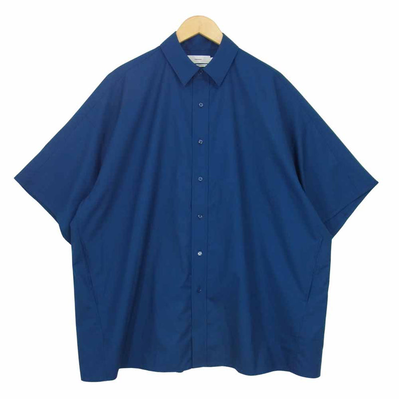GRAPHPAPER グラフペーパー 21SS GM211-50122 Fine Wool Tropical York Short Sleeve S/S Shirt ファインウール トロピカル シャツ ブルー系 F【美品】【中古】