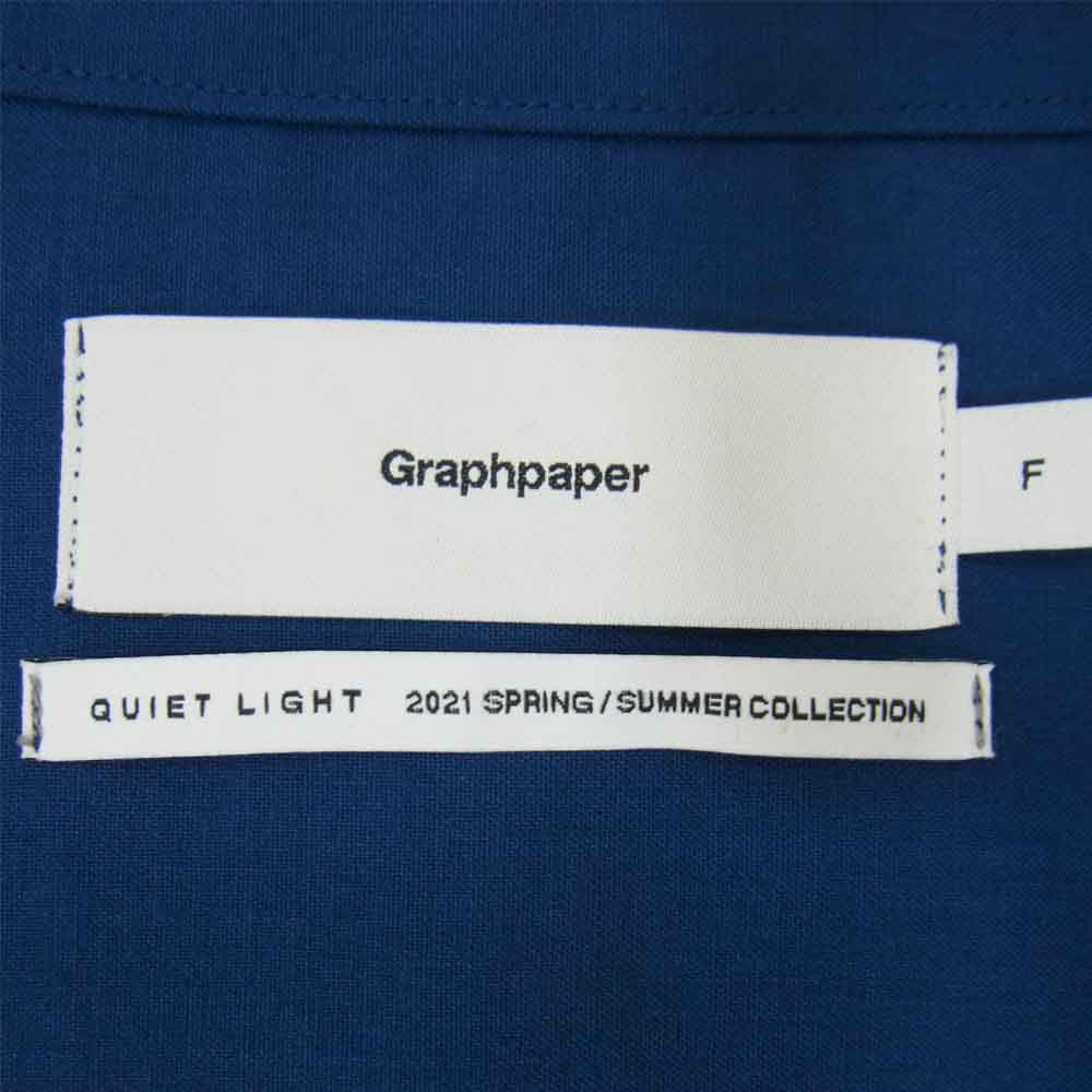 GRAPHPAPER グラフペーパー 21SS GM211-50122 Fine Wool Tropical York Short Sleeve S/S Shirt ファインウール トロピカル シャツ ブルー系 F【美品】【中古】