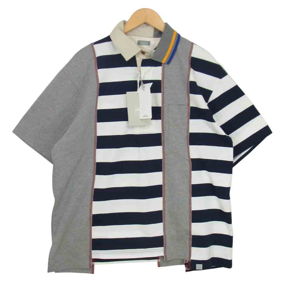 kolor カラー 21SS 21SBM-T06233 BEACON ボーダー ドッキング ポロシャツ ラガーシャツ マルチカラー系 3【極上美品】【中古】