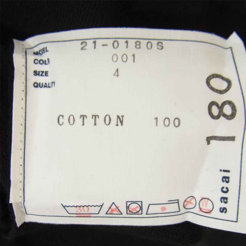 Sacai サカイ 21SS 21-0180S Archive Mix T-Shirt アーカイブ ミックス Tシャツ ブラック系 4【新古品】【未使用】【中古】