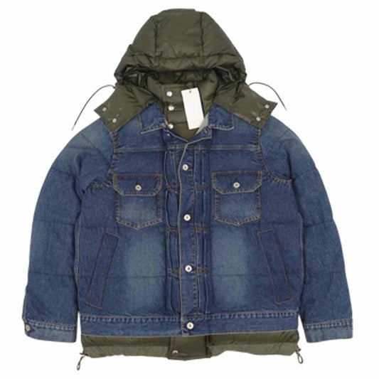 Sacai サカイ 19AW 19-02113M DENIM DOWN JACKET デニム ダウン ジャケット インディゴブルー系 2【極上美品】【中古】