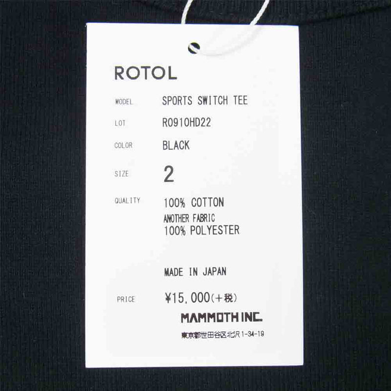 ロトル 20SS R0910HD22 SPORTS SWITCH TEE スポーツ スイッチ Tシャツ ブラック系 2【新古品】【未使用】【中古】