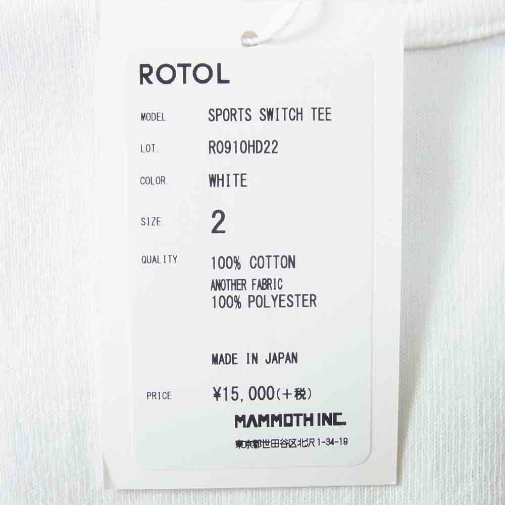 ロトル 20SS R0910HD22 SPORTS SWITCH TEE スポーツ スイッチ Tシャツ ホワイト系 2【新古品】【未使用】【中古】