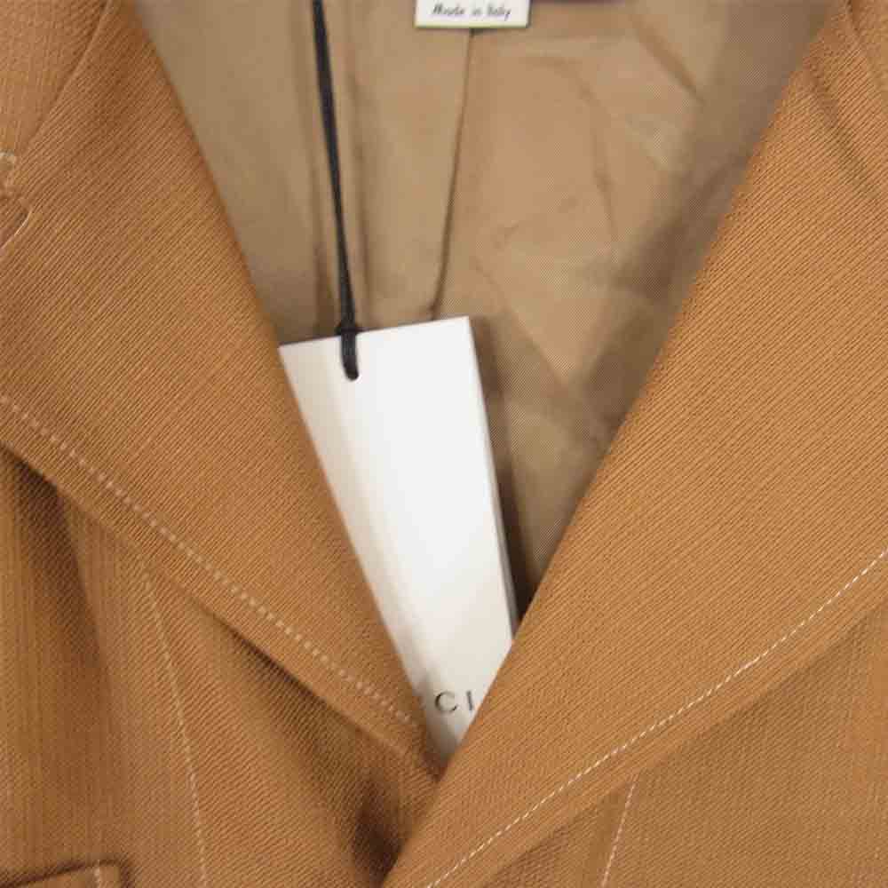 GUCCI グッチ  Z736B 国内正規品 ビスコース シャツ ブラウン系 48【極上美品】【中古】