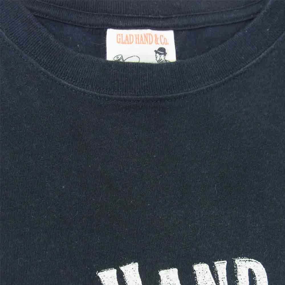 GLADHAND & Co. グラッドハンド ハット ロゴ プリント Tシャツ 半袖 ハーフスリーブ ブラック系 M【中古】