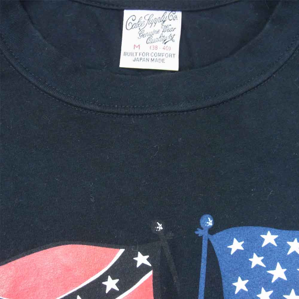 CALEE キャリー フラッグ ロゴ Tシャツ 半袖 日本製 THANKYOU FOR LIBERATING ブラック系 M【中古】