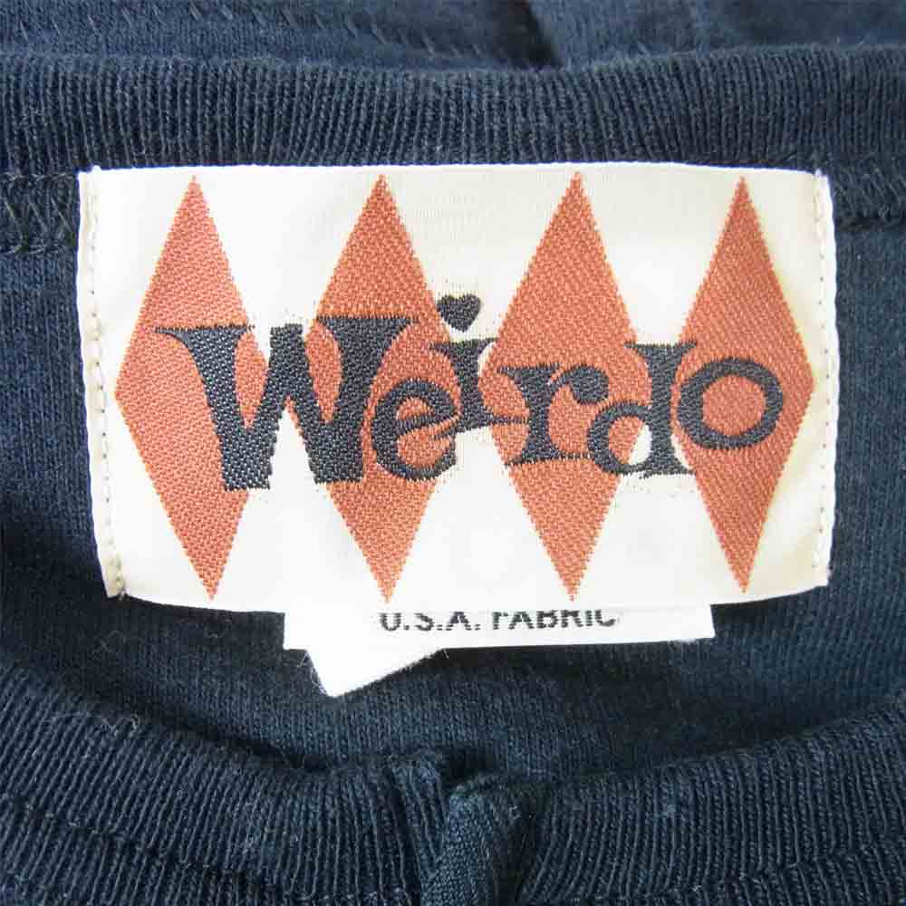 WEIRDO ウィアード ピエロ プリント 袖リブ 半袖 ヘンリーネック Tシャツ コットン ブラック系 M【中古】
