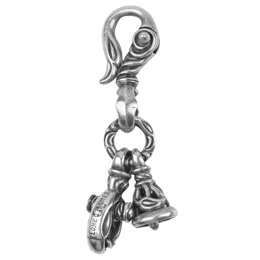 LONE ONES ロンワンズ 販売証明書付属 MF Key Clasp: Swan Clip Large with Crane Bell Medium スワンクリップ キークラスプ L クレーンベル M キーチェーン シルバー系【中古】