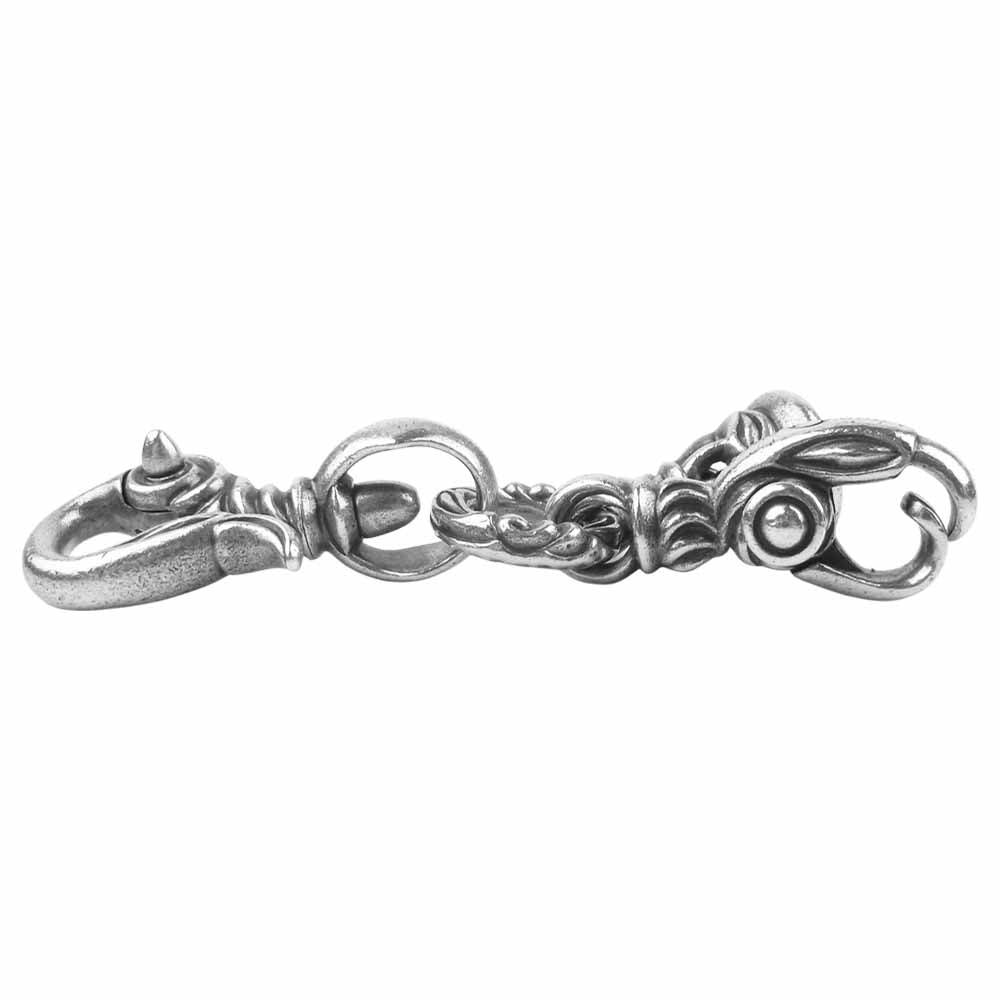 LONE ONES ロンワンズ 販売証明書付属 MF Key Clasp: Swan Clip Large with Crane Bell Medium スワンクリップ キークラスプ L クレーンベル M キーチェーン シルバー系【中古】