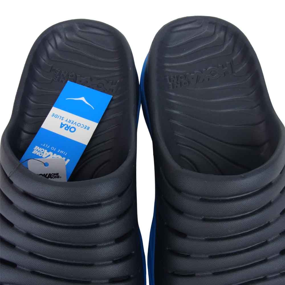 HOKA ONE ONE ホカ オネオネ 1099673 ORA RECOVERY SLIDE オラ リカバリー スライド サンダル 27cm ブルーソール ブラック系 27cm 【新古品】【未使用】【中古】