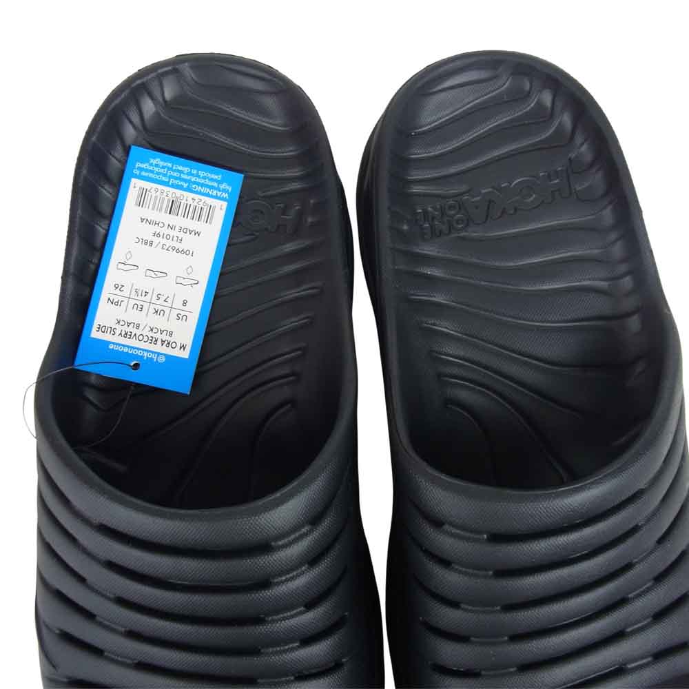 HOKA ONE ONE ホカ オネオネ 1099673 ORA RECOVERY SLIDE オラ リカバリー スライド サンダル 26cm ブラック ブラック系 26cm 【新古品】【未使用】【中古】
