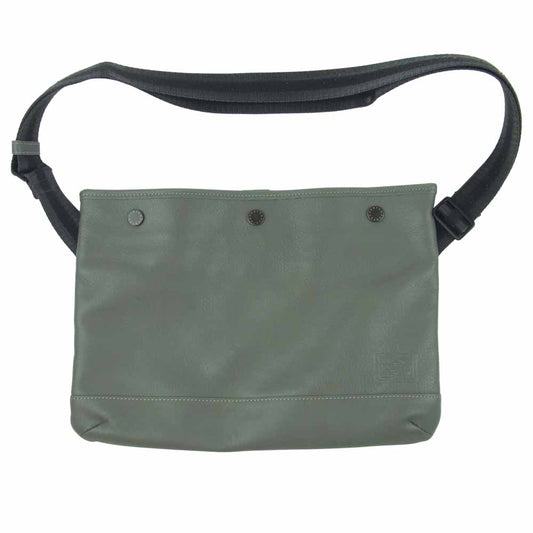 PORTER ポーター DELIGHT SACOCHE ディライト レザー サコッシュ ショルダー バッグ グレー系【中古】