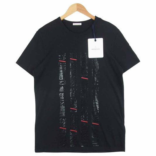 MONCLER モンクレール F10918C73710 国内正規品 Screen Print Lettering Short Sleeve T-shirt スクリーン プリント 半袖 Tシャツ ブラック系 L【新古品】【未使用】【中古】