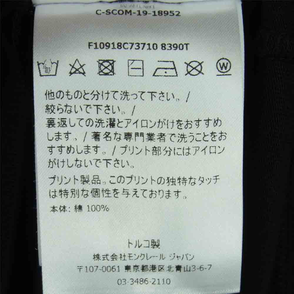 MONCLER モンクレール F10918C73710 国内正規品 Screen Print Lettering Short Sleeve T-shirt スクリーン プリント 半袖 Tシャツ ブラック系 L【新古品】【未使用】【中古】