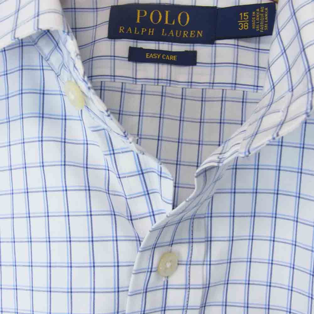 POLO RALPH LAUREN ポロ・ラルフローレン 国内正規品 ワイドカラー チェック シャツ ホワイト系 15／38【中古】