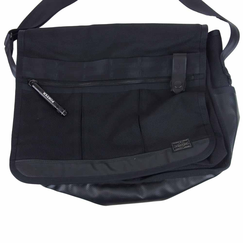 PORTER ポーター HEAT ヒート ビジネス ショルダー メッセンジャー バッグ ブラック系【中古】