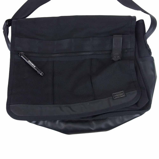 PORTER ポーター HEAT ヒート ビジネス ショルダー メッセンジャー バッグ ブラック系【中古】