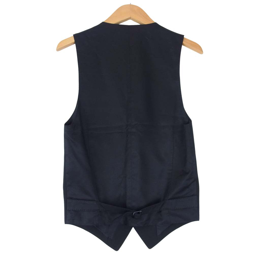 SAINT LAURENT サンローラン エディ期 国内正規品 370568 Y639H 裏地シルク100% ウールギャバジン クラシック ベスト ブラック系 44【新古品】【未使用】【中古】
