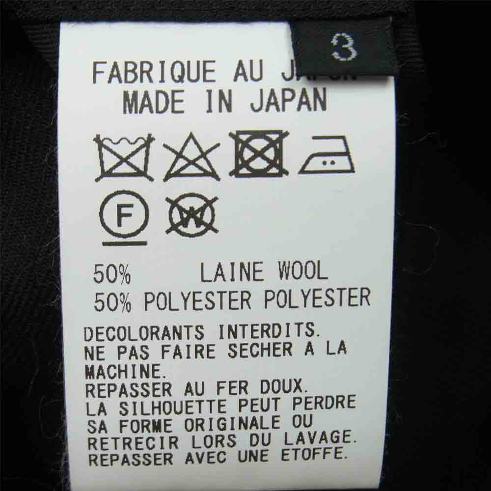 Yohji Yamamoto ヨウジヤマモト GR-P21-100 GroundY T/W Gaberdine Round Cutting Slacks ギャバジン テーパード パンツ ブラック系 3【美品】【中古】