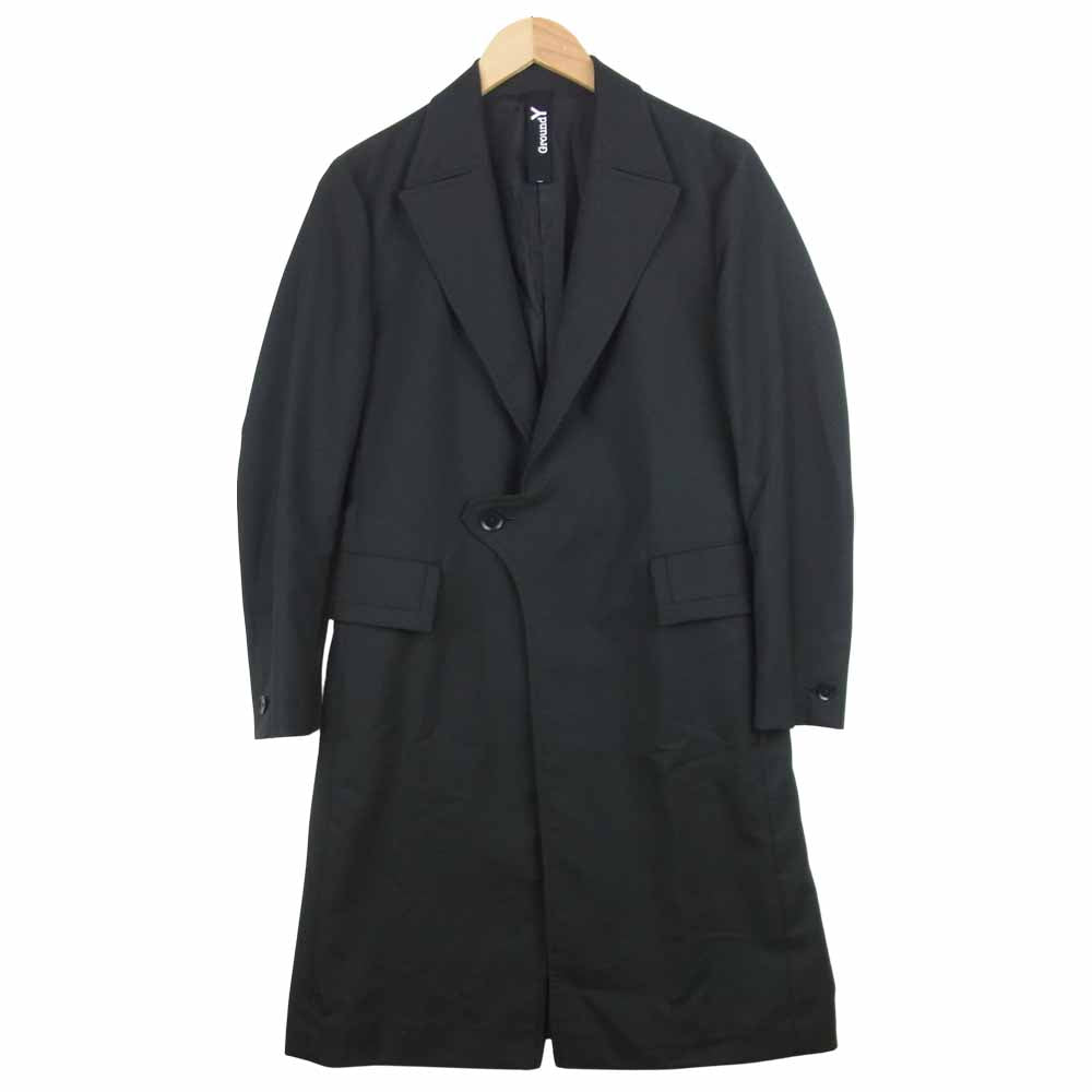 Yohji Yamamoto ヨウジヤマモト GV-C05-100 GroundY T/W ギャバジン ロングジャケット ブラック系 1【美品】【中古】