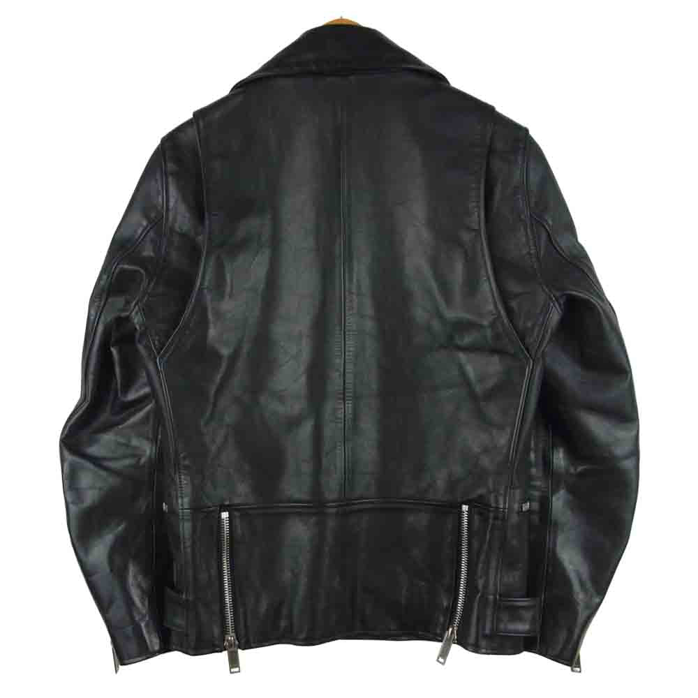 クリスチャンダダ CD-15W-CL03 Signature Motorcycle Leather Jacket カウレザー ダブル ライダース ジャケット ブラック系 44【中古】